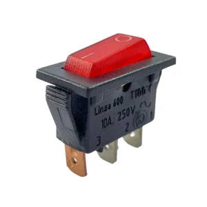 Interruptor unipolar 10A neon rojo contacto plata