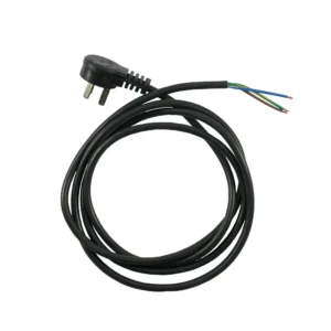 Cable c/ficha tripolar 0,75 X 2m blanco/negro