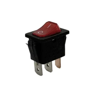 Interruptor unipolar neon rojo 6A doble cto plata